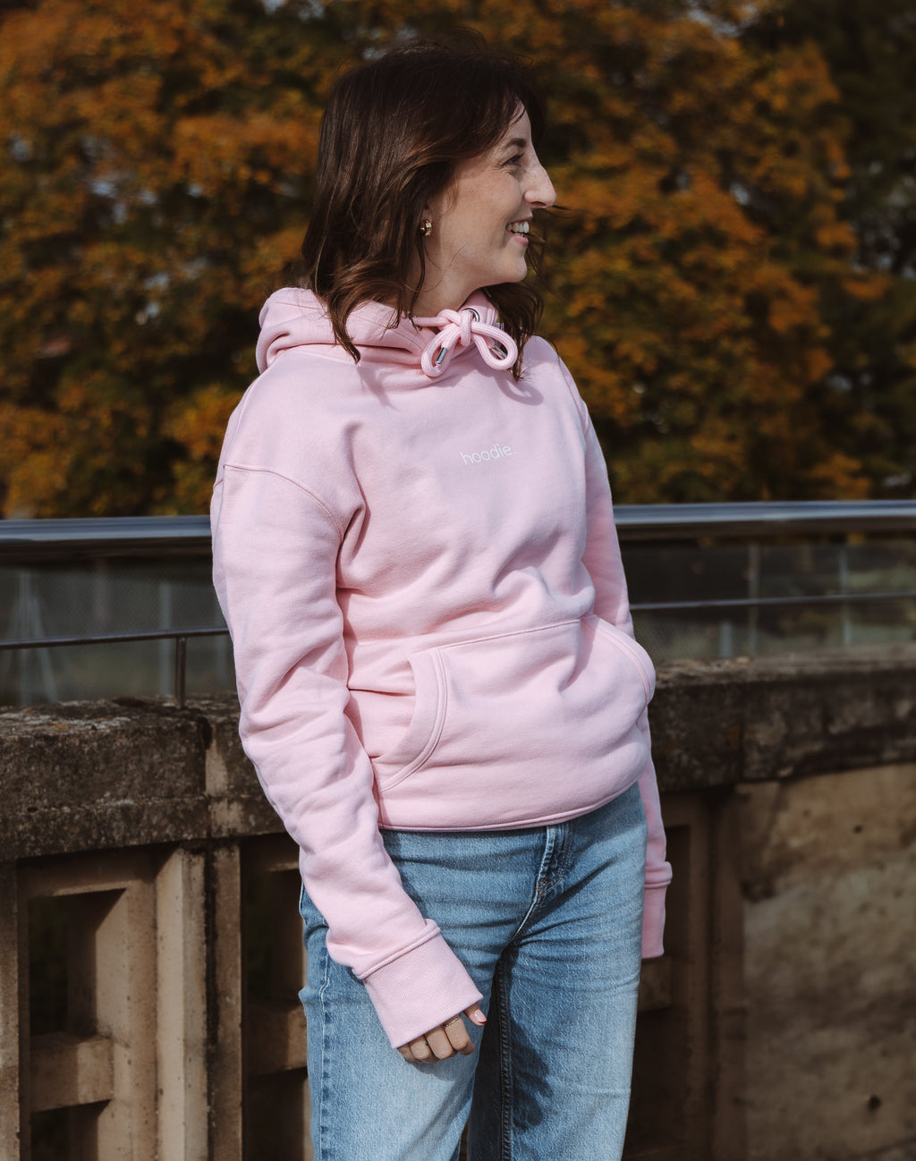 simple. hoodie. waffle. pink.