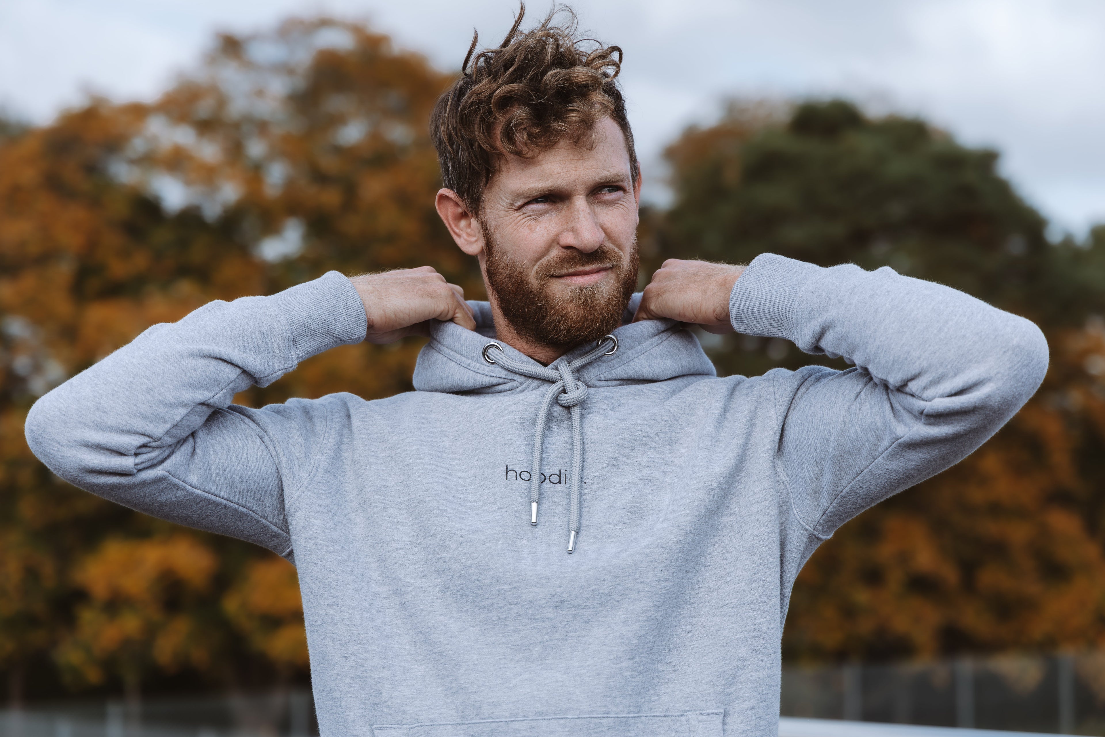 simple. hoodie. waffle. grey-marl.