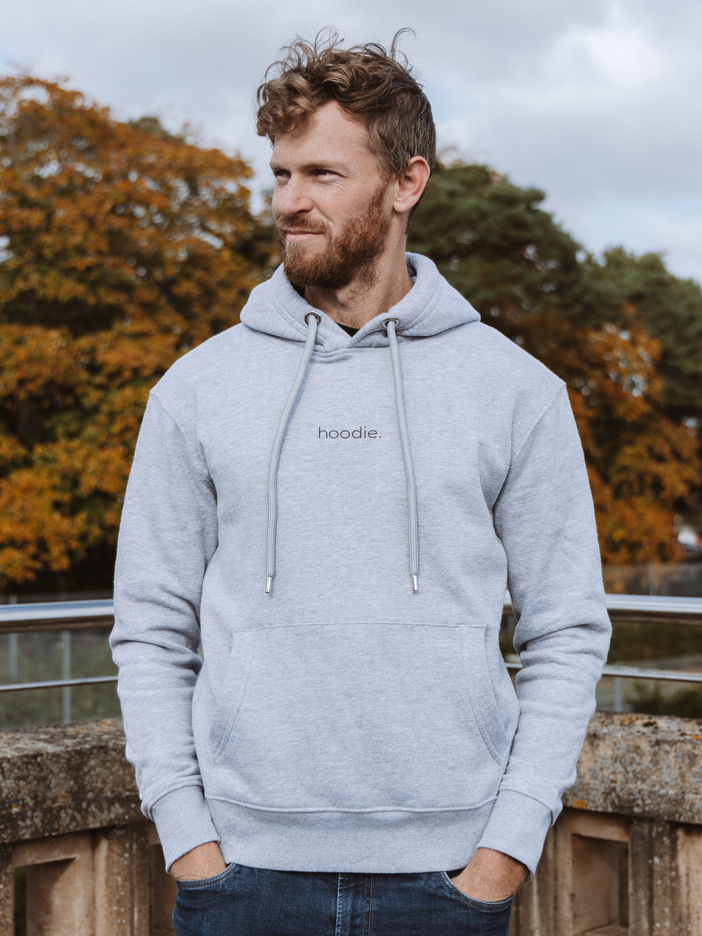 simple. hoodie. waffle. grey-marl.