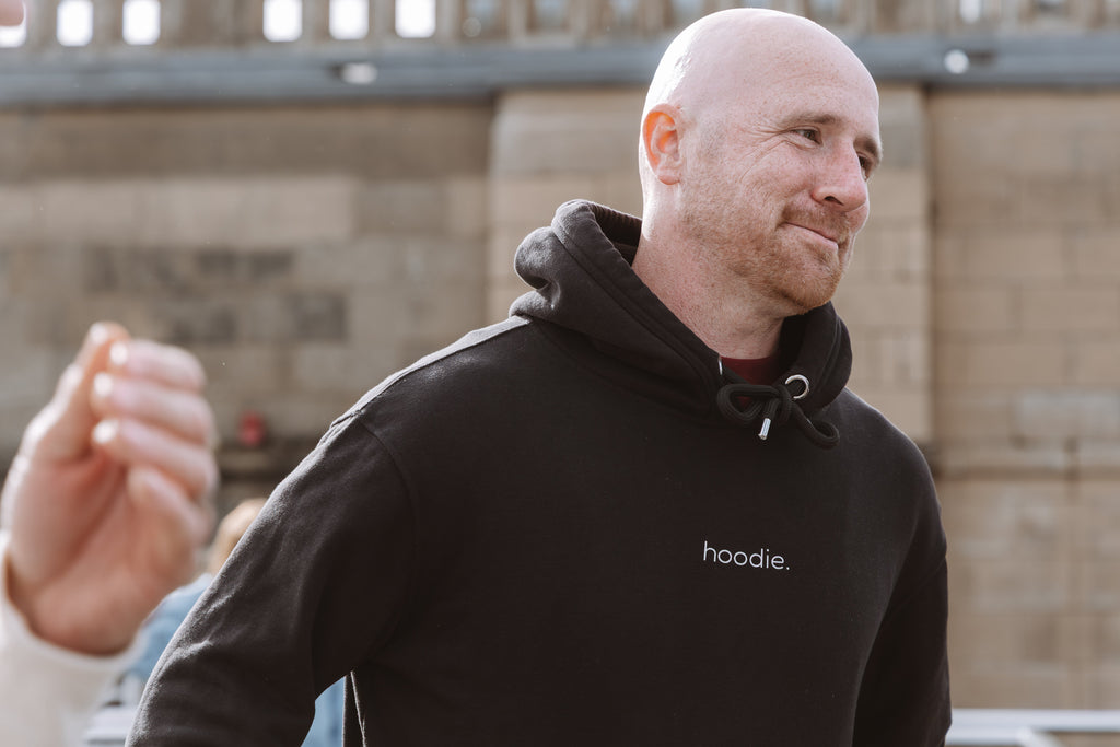 simple. hoodie. waffle. black.