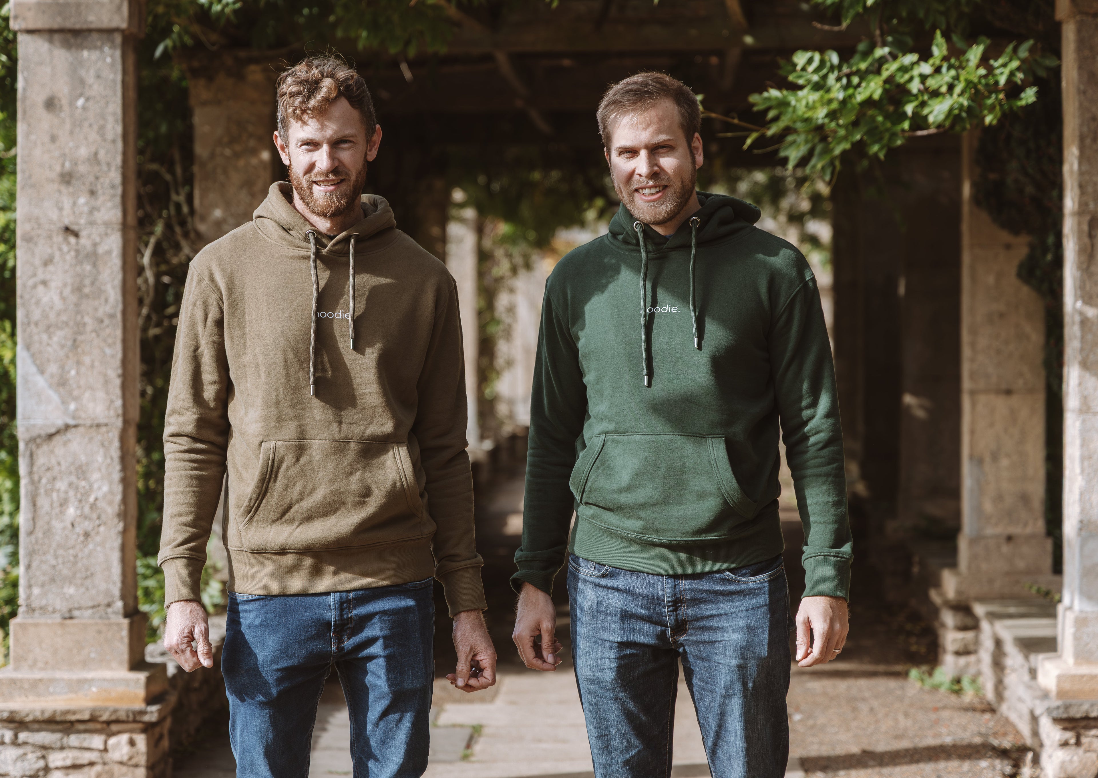 simple. hoodie. waffle. forest-green.