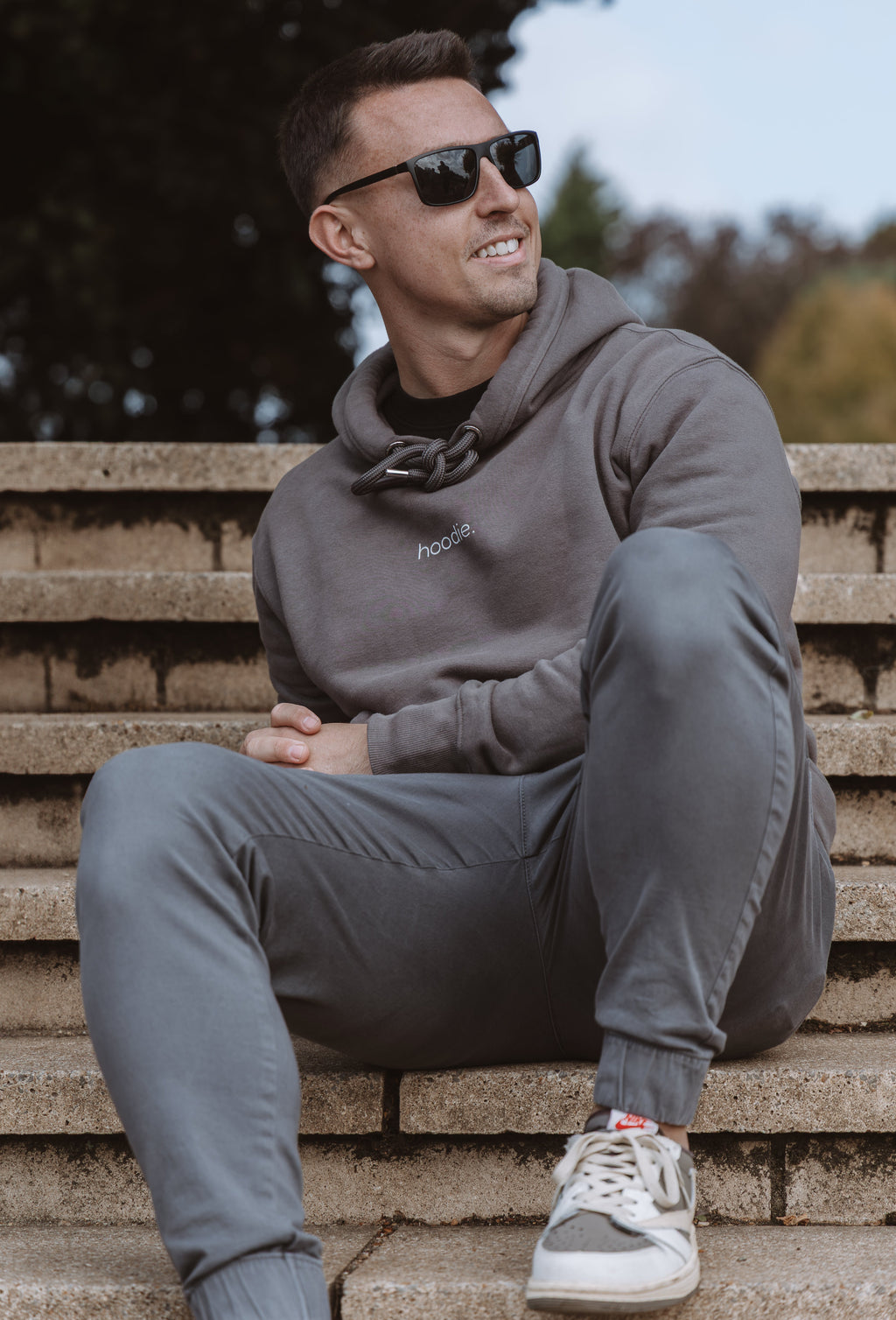 simple. hoodie. waffle. charcoal.