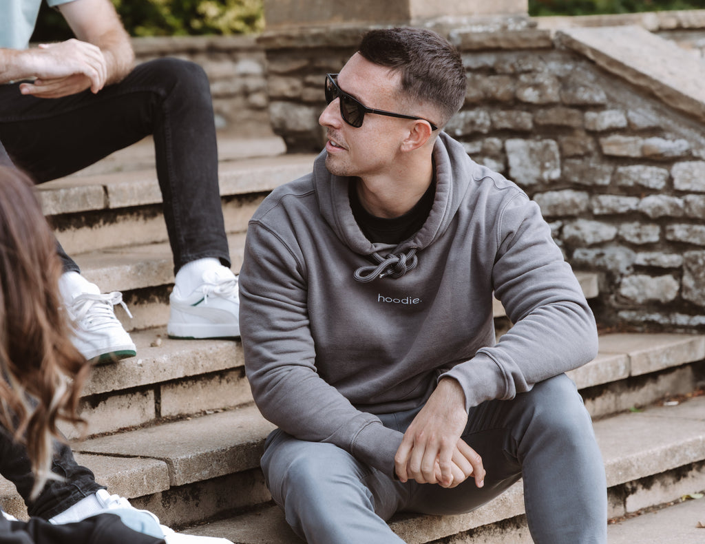 simple. hoodie. waffle. charcoal.