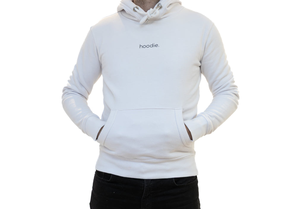 simple. hoodie. waffle. white.