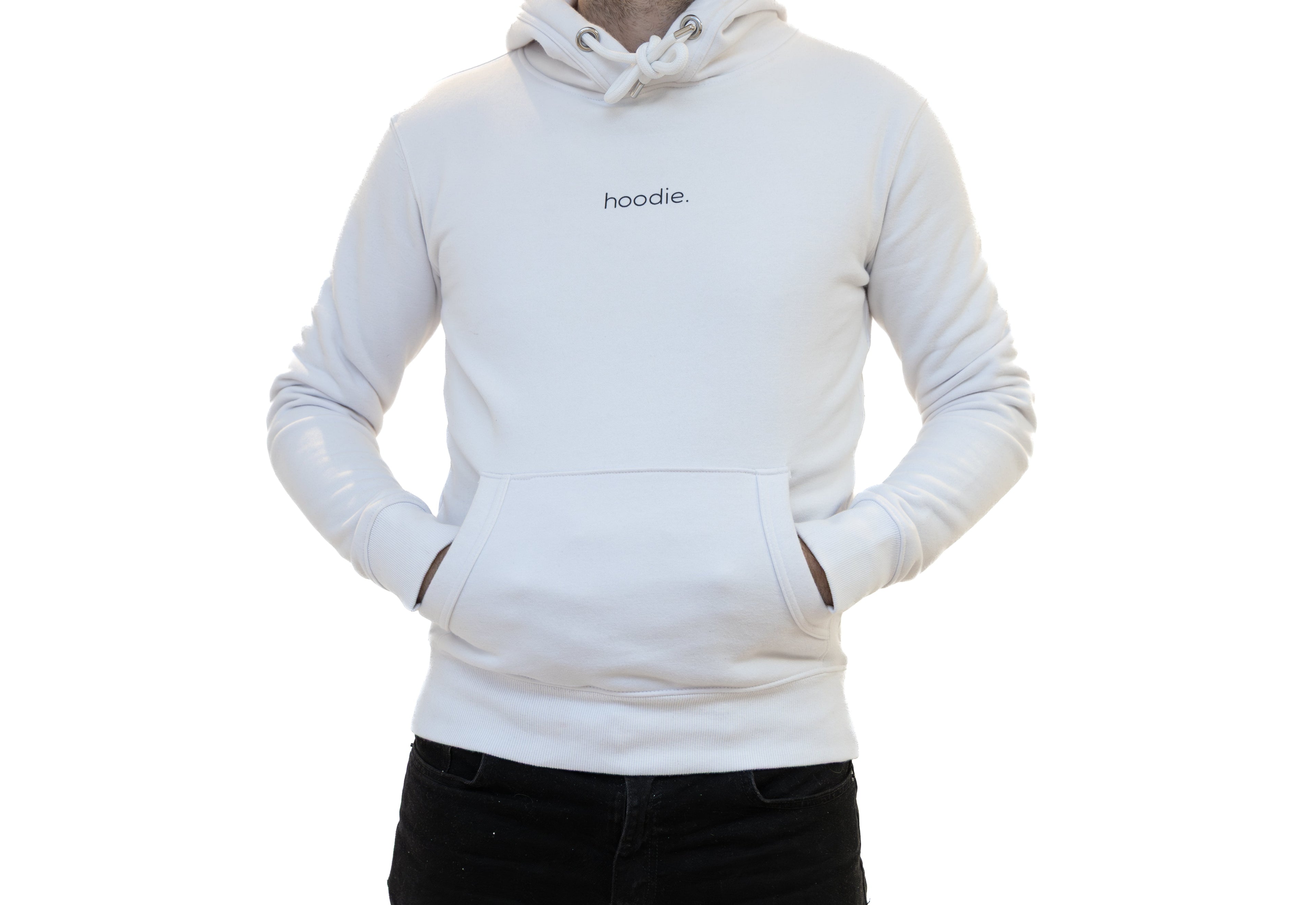 simple. hoodie. waffle. white.