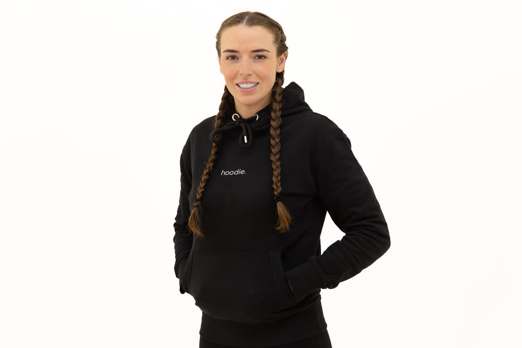 simple. hoodie. waffle. black.