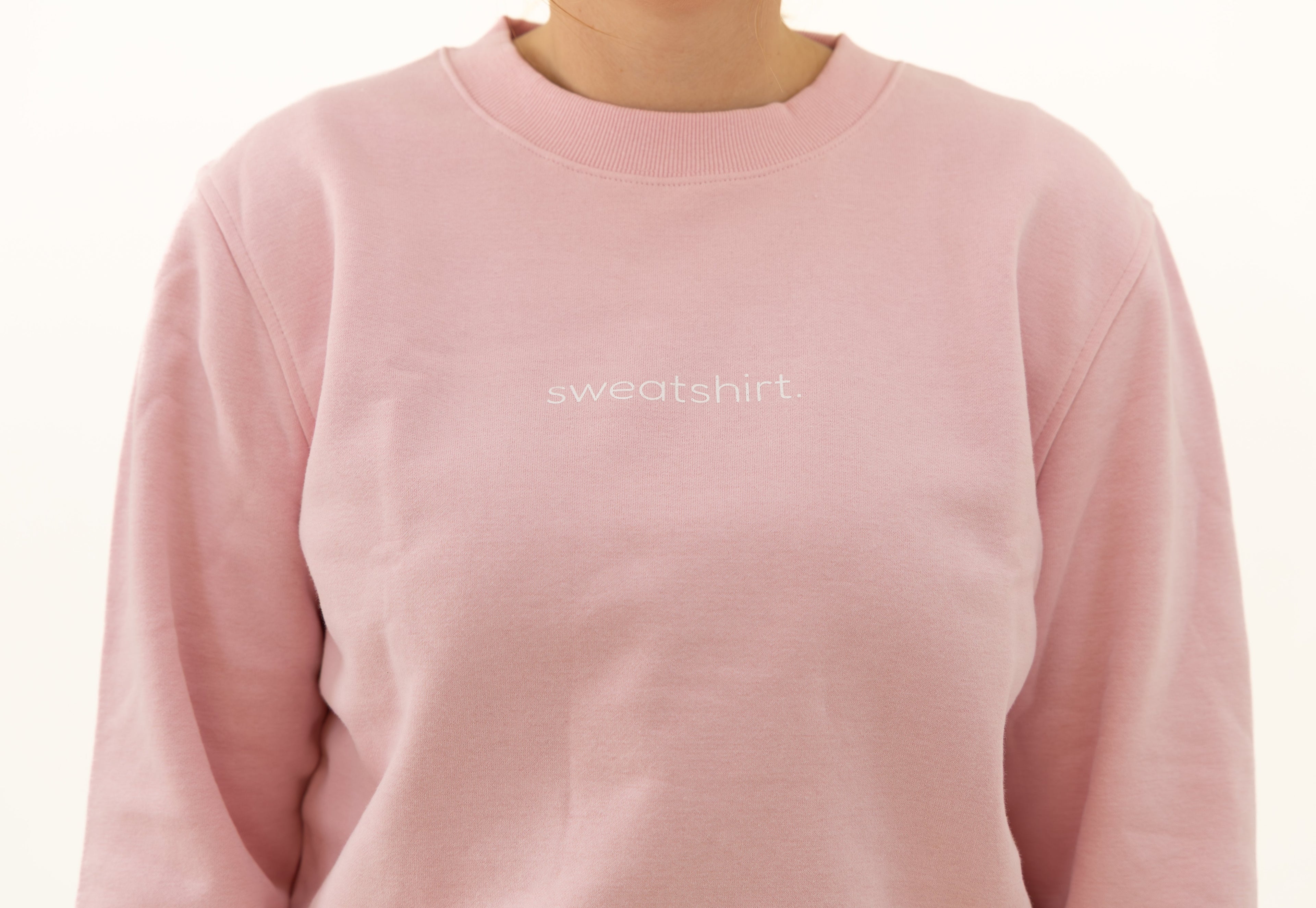 simple. sweatshirt. snug. pink.
