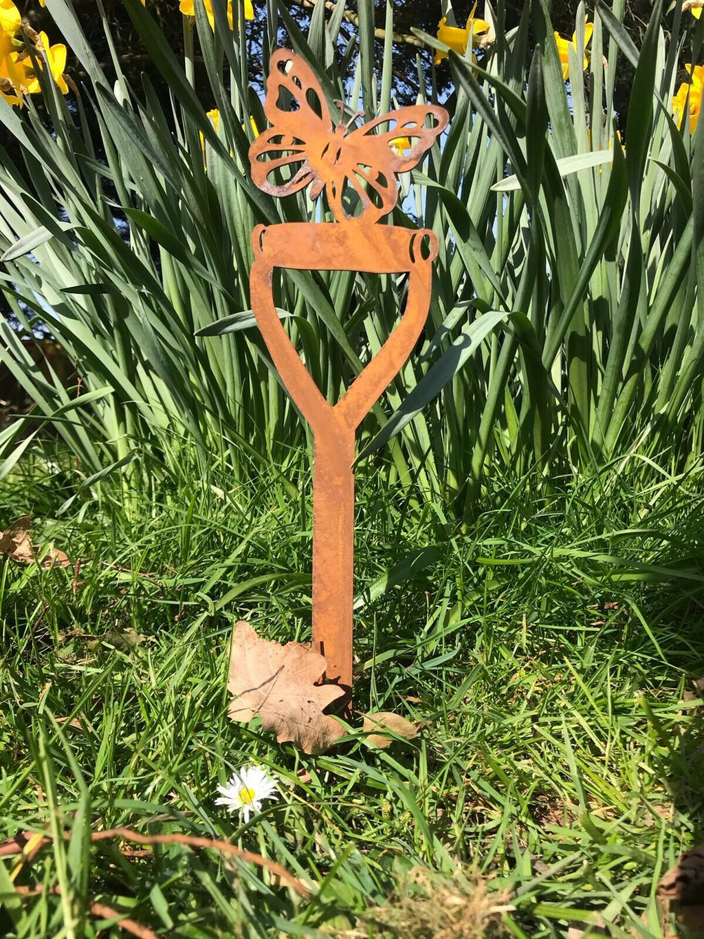 Rustic Warehouse Norfolk Metal Butterfly Spade Garden Decoration