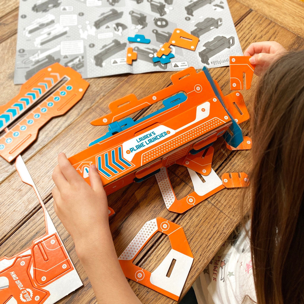 Snaps Cardboard Plane Launcher – 47-Piece DIY STEM Paper Plane Kit