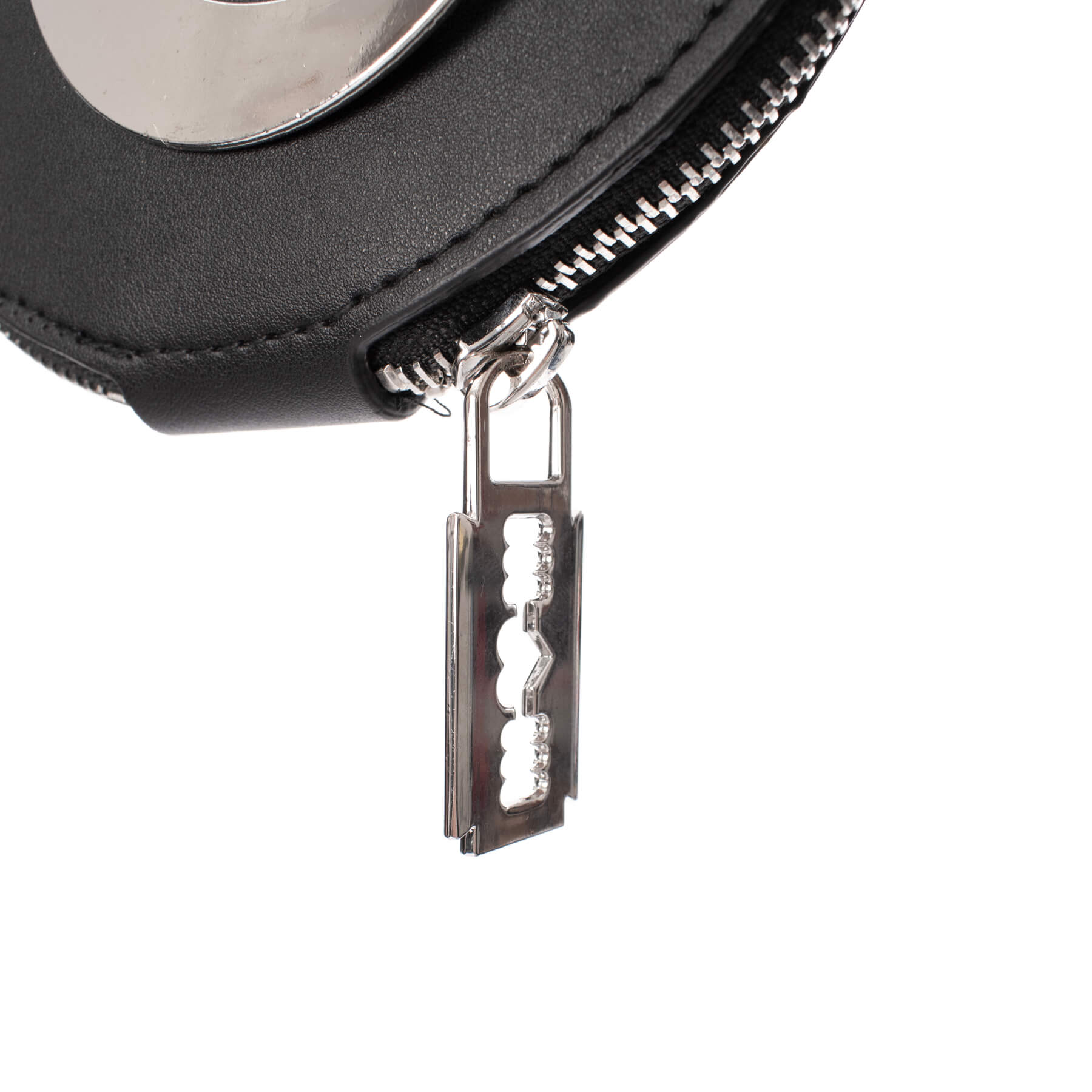 Poizen Industries Lunar Veil Black PU Leather Moon Coin Purse with Chain