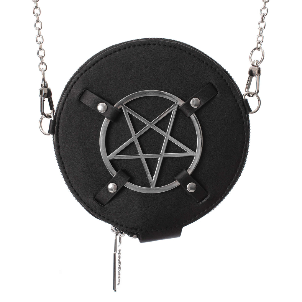 Poizen Industries Hexlock Haven Pentagram Coin Purse | Black PU Leather
