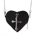 Poizen Industries Faithless Heart Coin Purse – Black PU Leather Cross