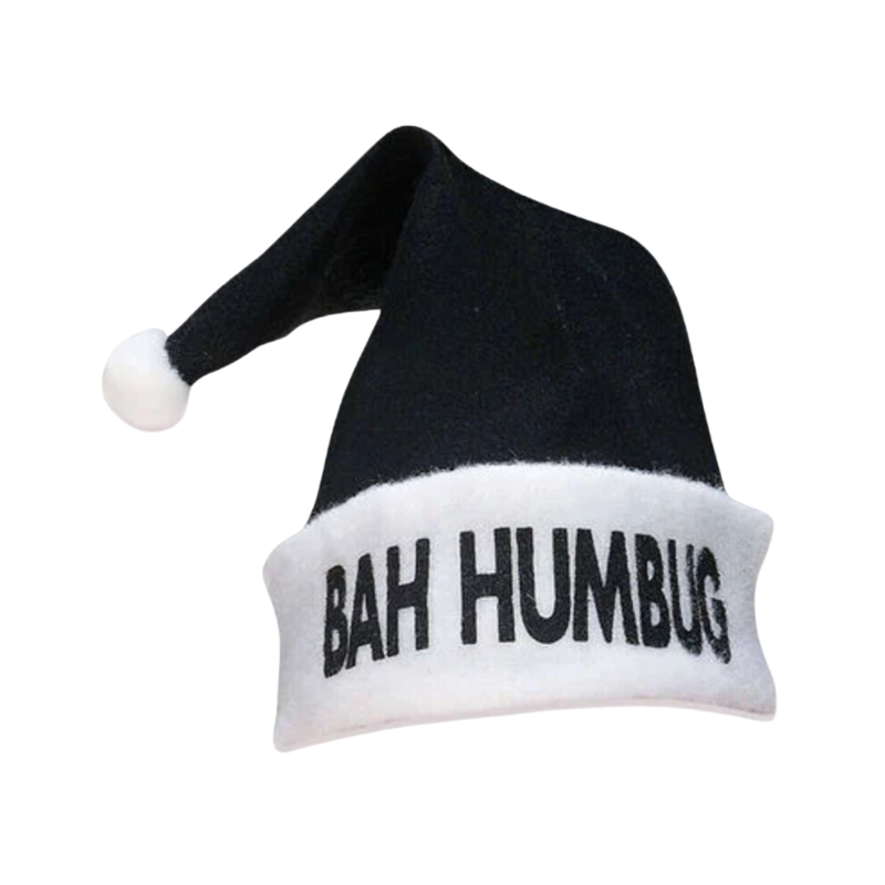 PoundFun Bah-Humbug Christmas Hat – Funny Festive Novelty Bobble Hat