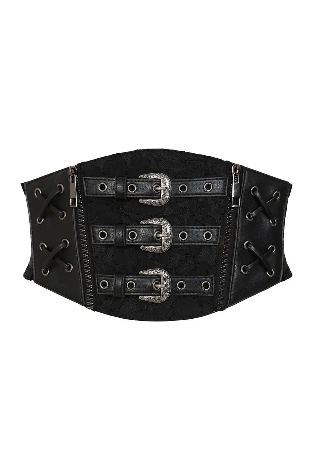 Banned Apparel Fading Angel Belt – Gothic Lace Corset Style Waist Belt