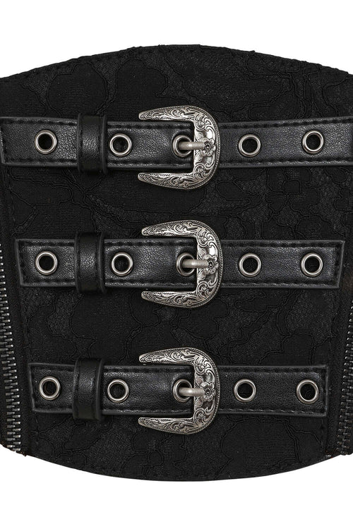Banned Apparel Fading Angel Belt – Gothic Lace Corset Style Waist Belt