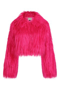 Banned Apparel Glacia Hot Pink Faux Fur Jacket – Shaggy Cropped Coat