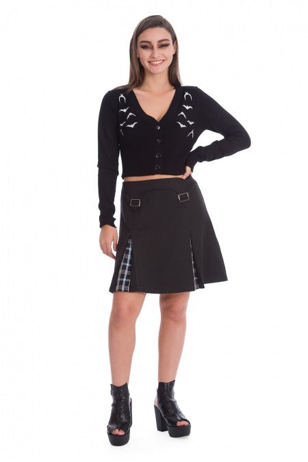 Banned Apparel Black Bat Embroidery V-Neck Knitted Cardigan