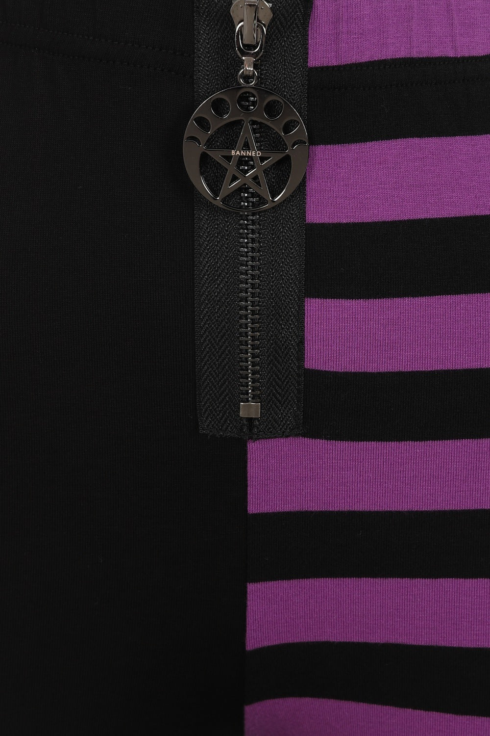 Banned Purple Striped Split Leg Leggings – High Waisted Gothic Style