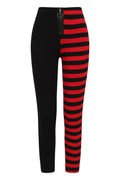Banned Apparel Red Striped Split Leg Leggings – Gothic High Waisted