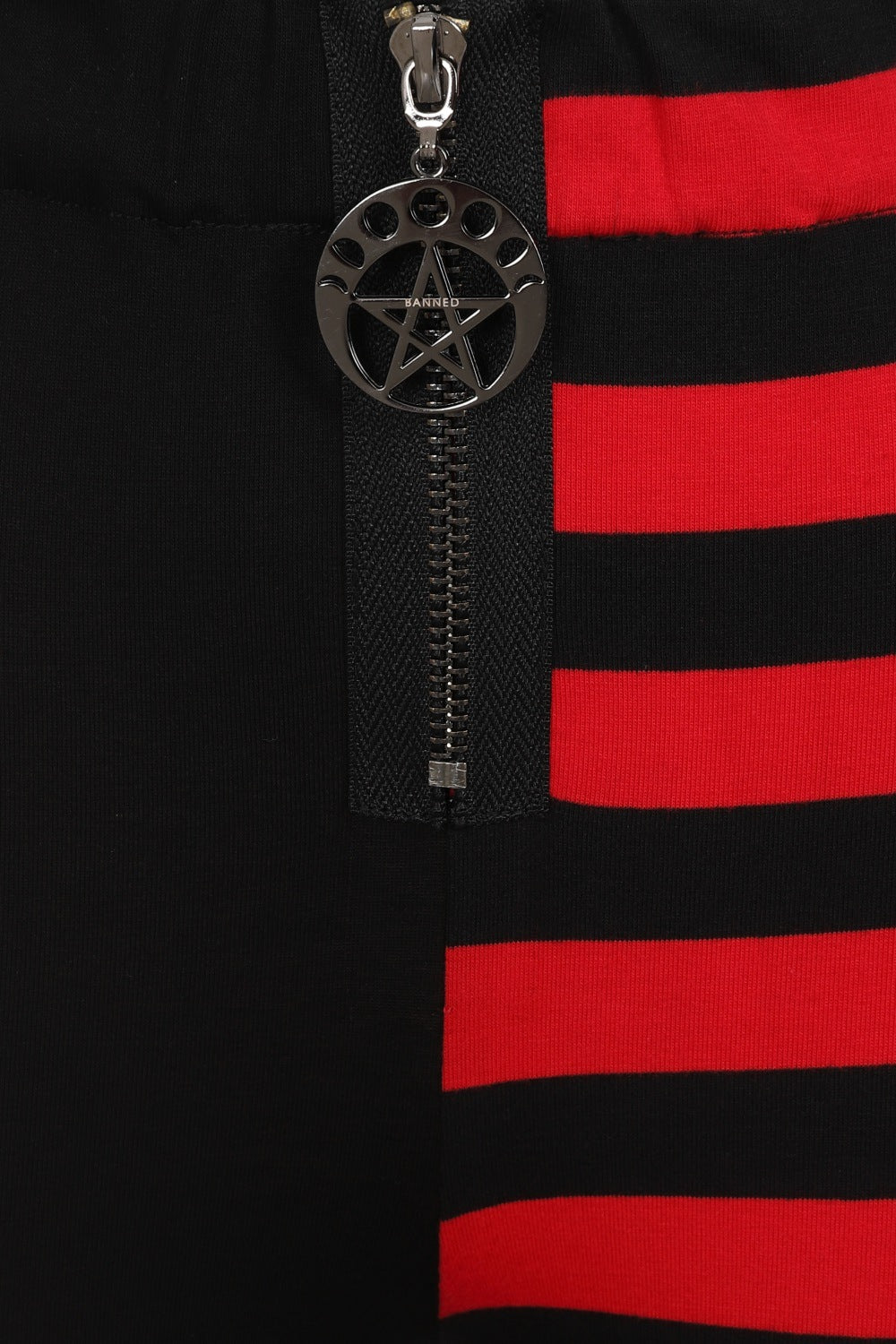 Banned Apparel Red Striped Split Leg Leggings – Gothic High Waisted