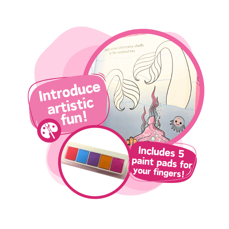 Barbie Finger Painting Book with 5 Ink Pads – Kids Creative Art Activity