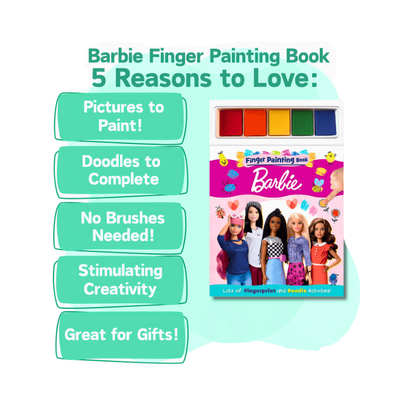 Barbie Finger Painting Book with 5 Ink Pads – Kids Creative Art Activity