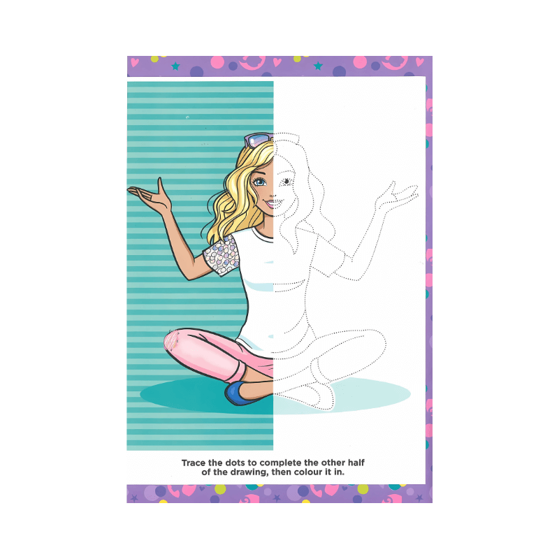 Barbie Sticker By Number Book - Kids Creative Activity & Craft Set