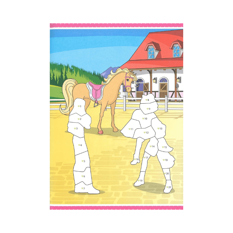 Barbie Sticker By Number Book - Kids Creative Activity & Craft Set