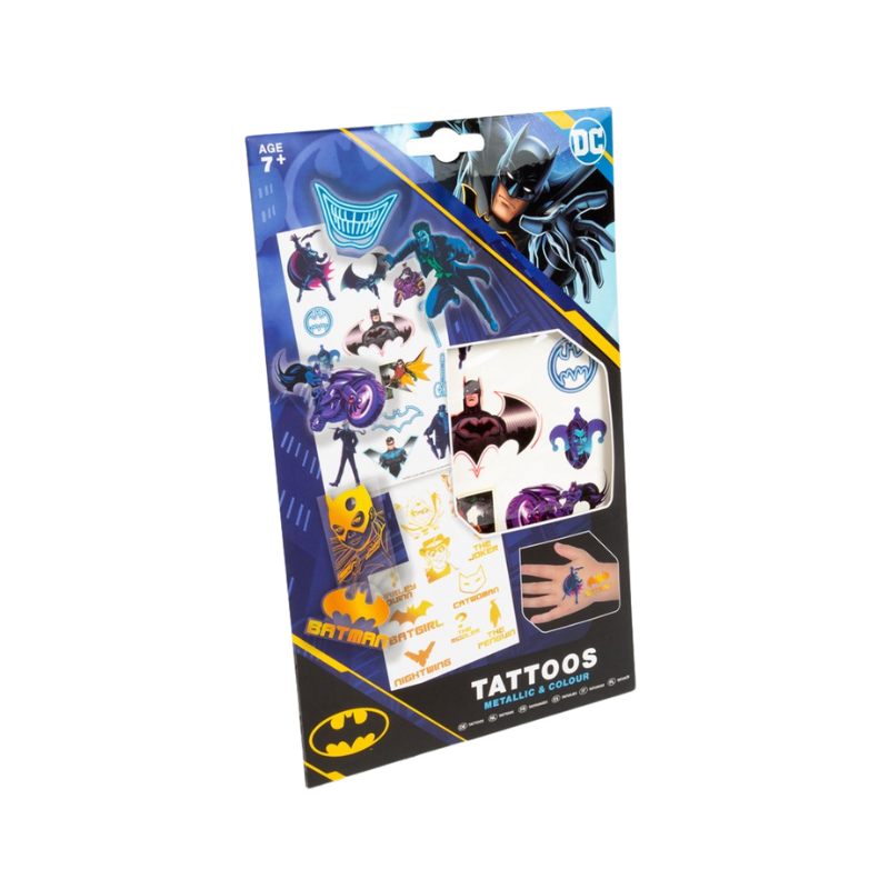 Batman Temporary Tattoos by PoundFun – DC Comics Superhero Party Favors