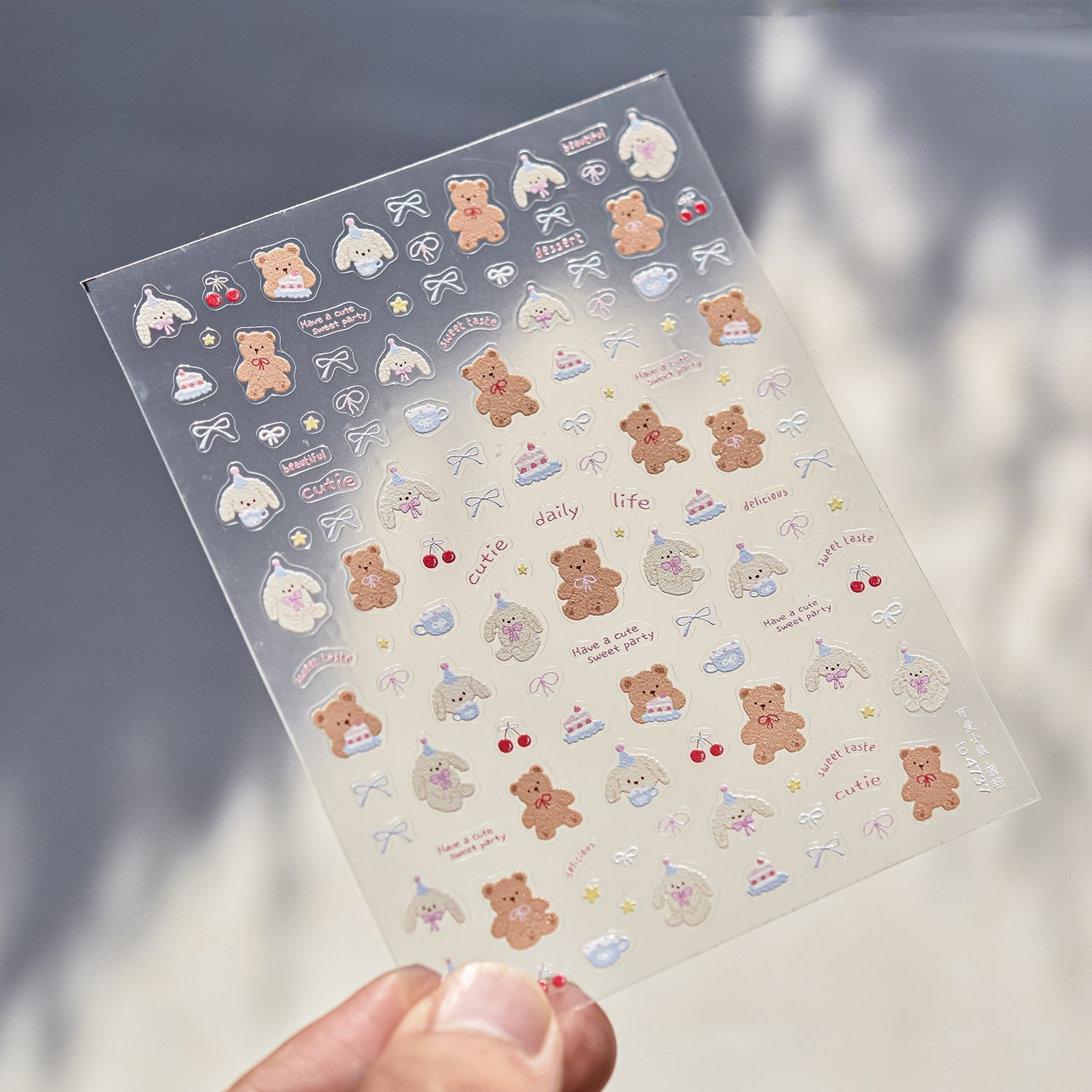 LuLuFun Studio Kitty and Bear Nail Art Stickers – DIY Manicure Decals
