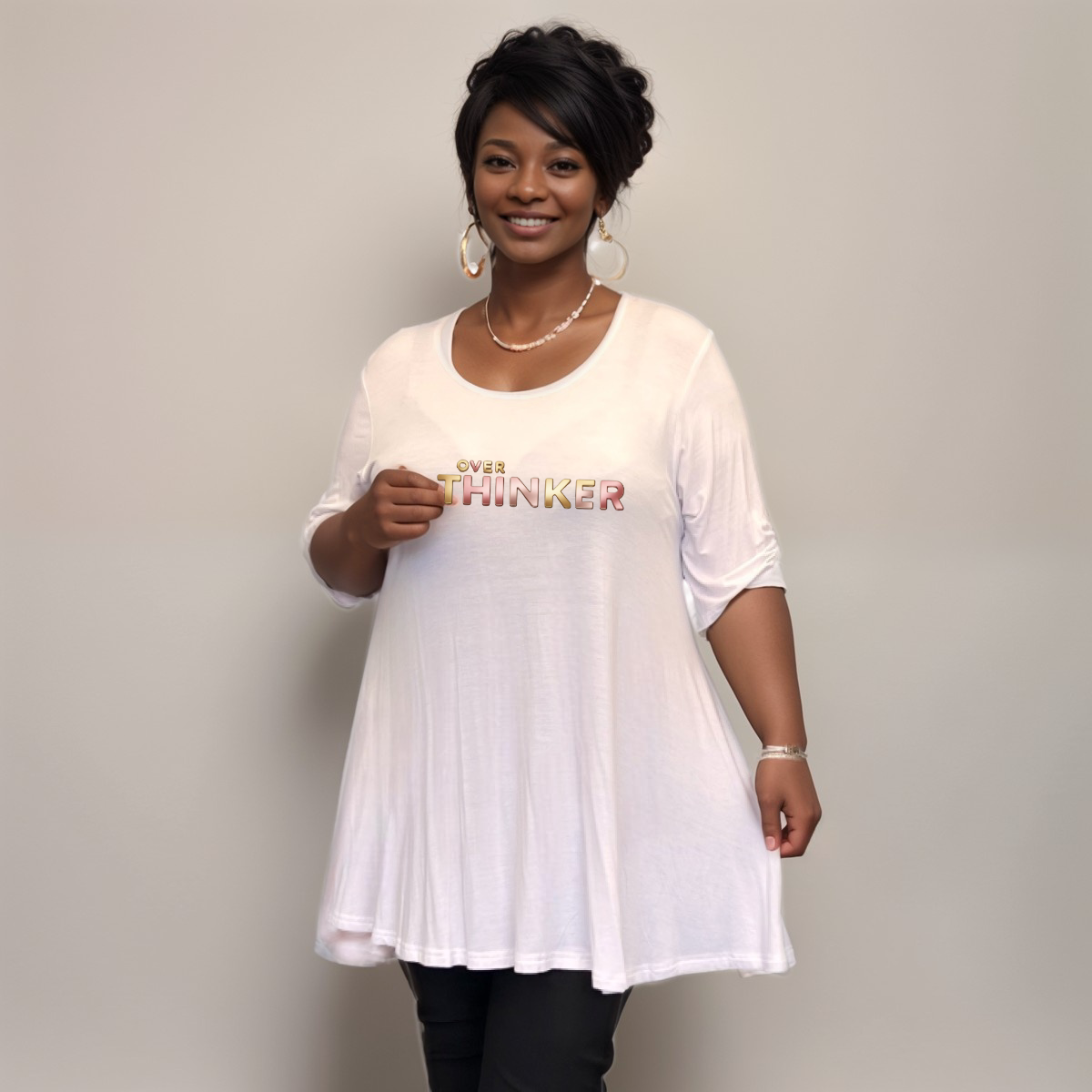 Swing Top with “Over Thinker” Logo