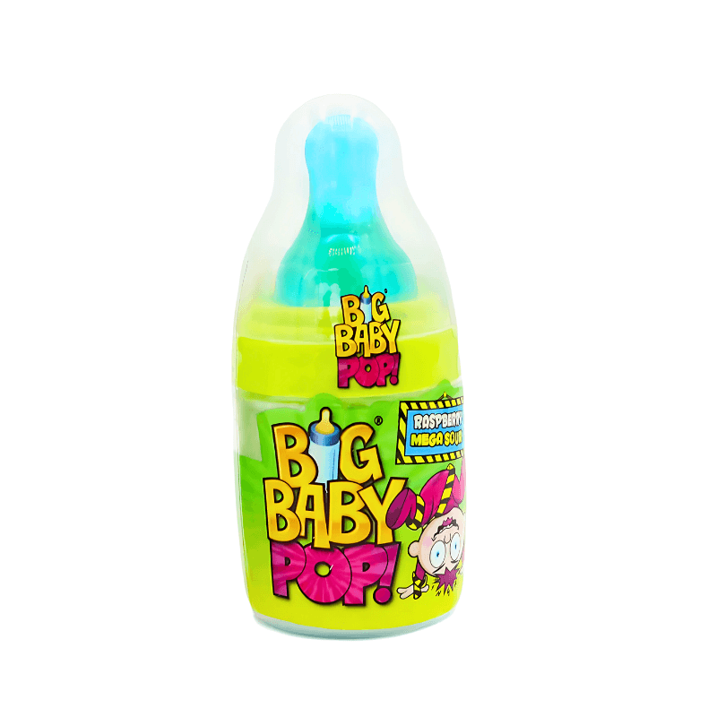 Big Baby Pop Raspberry Mega Sour Dipping Candy - Novelty Sour Lollipop