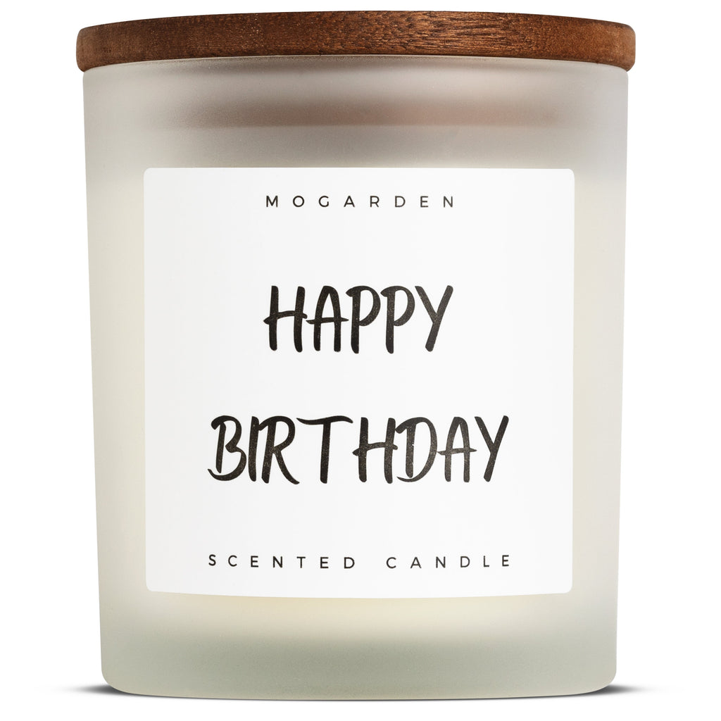 Mogarden Luxury Vanilla Amber Scented Candle – 220g Soy Wax Birthday Gift