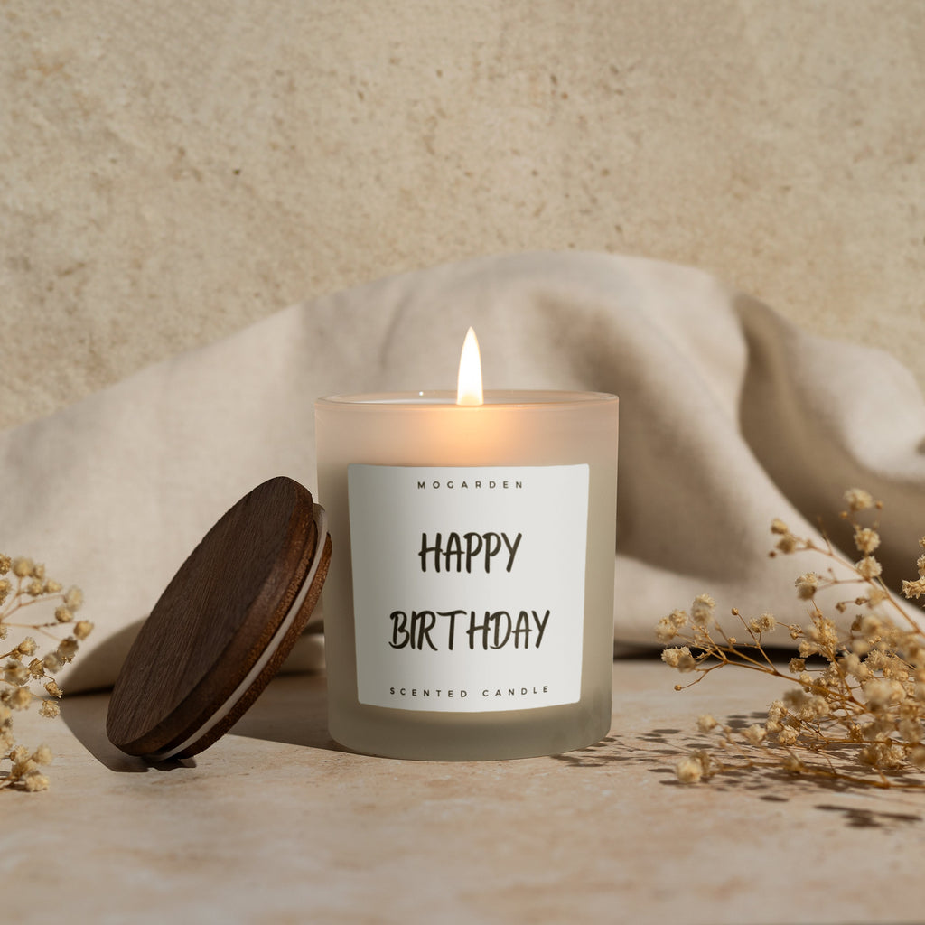 Mogarden Luxury Vanilla Amber Scented Candle – 220g Soy Wax Birthday Gift