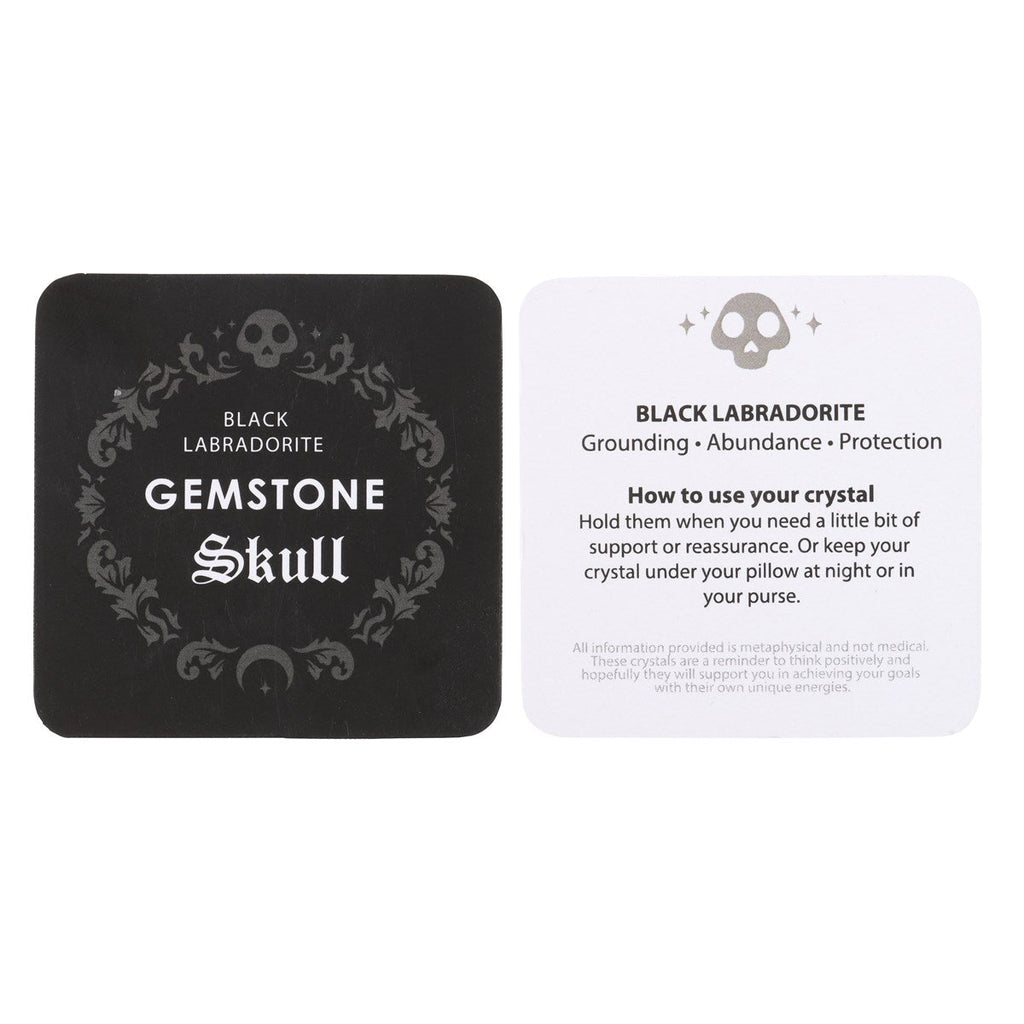 Kate's Clothing Black Labradorite Crystal Skull – Gothic Desk Accessory