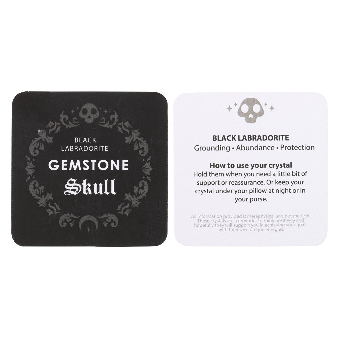 Kate's Clothing Black Labradorite Crystal Skull – Gothic Desk Accessory
