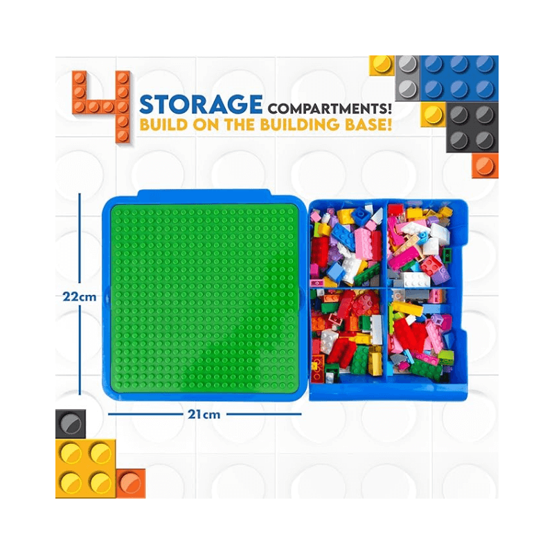 Block Tech Building Block Storage Case – Portable Toy Organizer Box