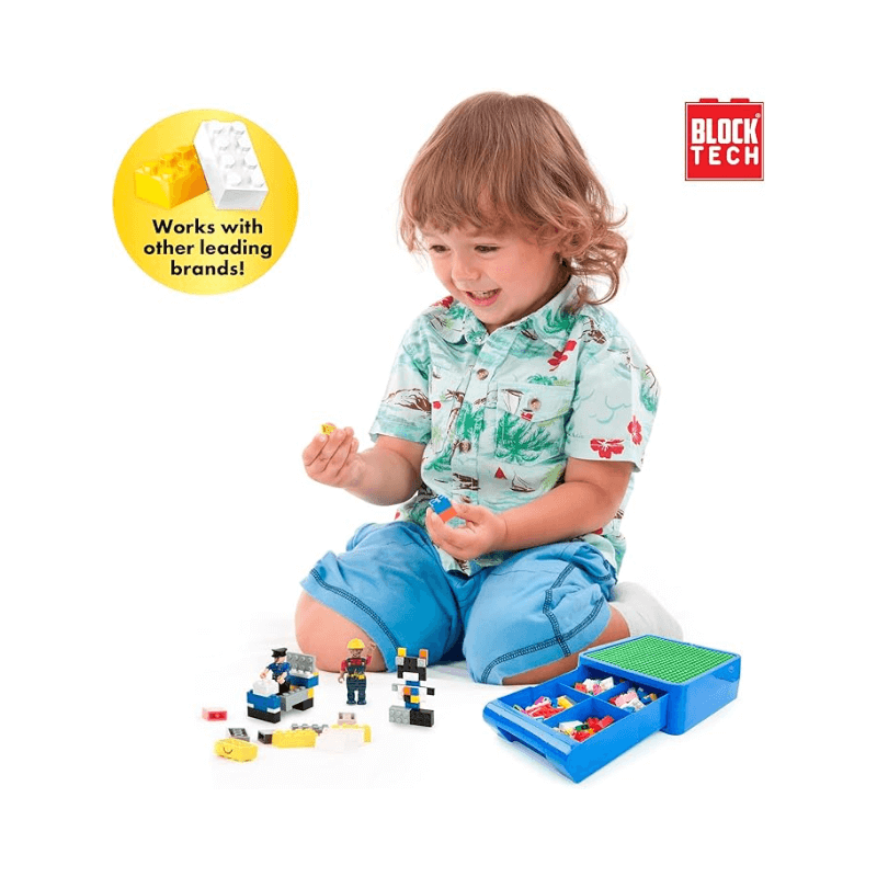 Block Tech Building Block Storage Case – Portable Toy Organizer Box
