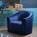 Orsina Opel Deep Blue Velvet Armchair – Tufted Designer Accent Chair