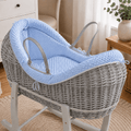 For Your Little One Blue Dimple Moses Basket Bedding Set | 2-Piece