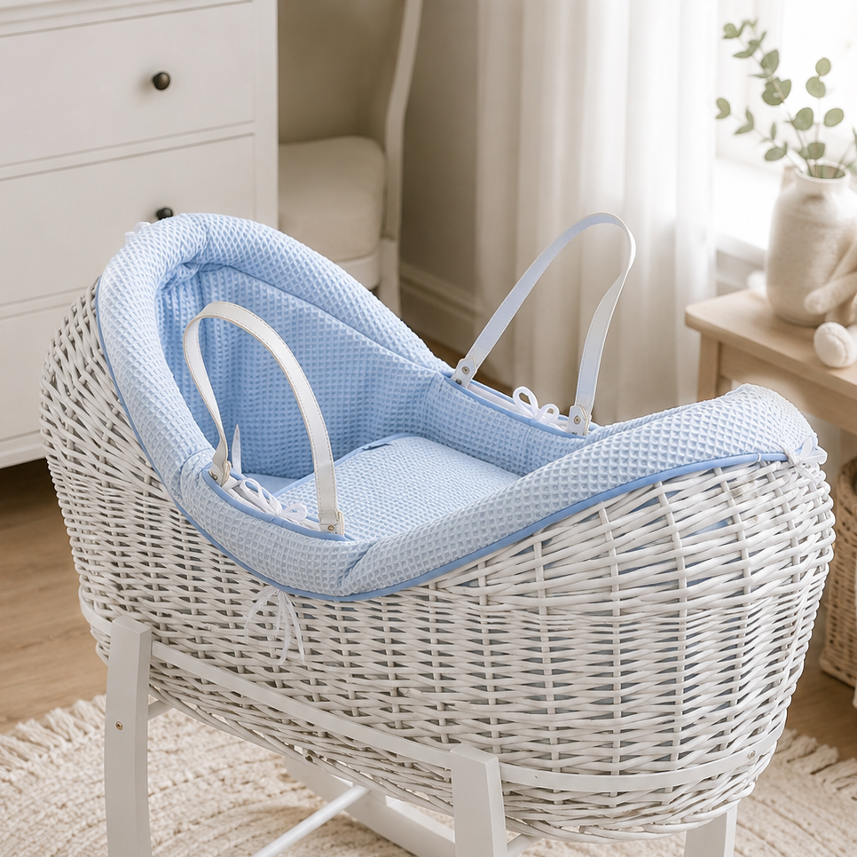 For Your Little One Wicker Pod Deluxe Moses Basket with Mattress