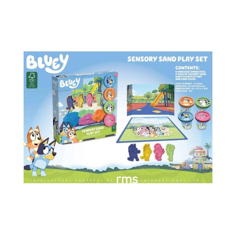 Bluey Sensory Sand Play Set by PoundFun – Kids Mouldable Sand Toy