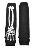 Poizen Industries Skeleton Bone Arm Warmers | Gothic Black & White
