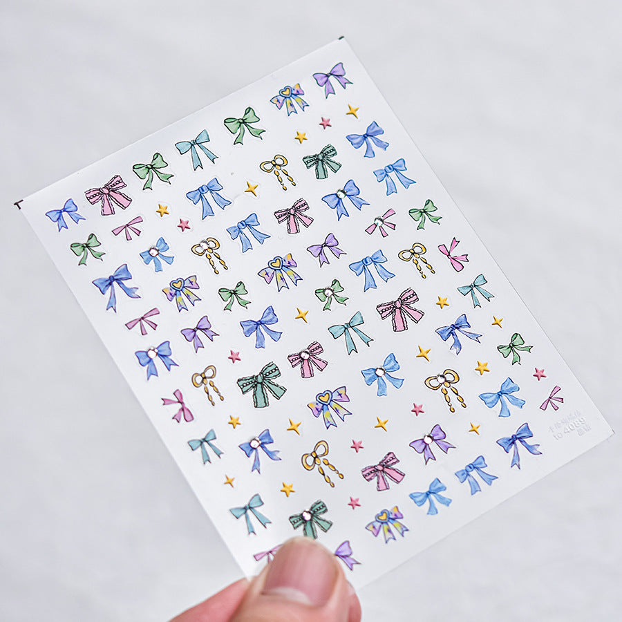 LuLuFun Studio Bowknot Diamond Nail Deco Stickers - DIY Manicure Art