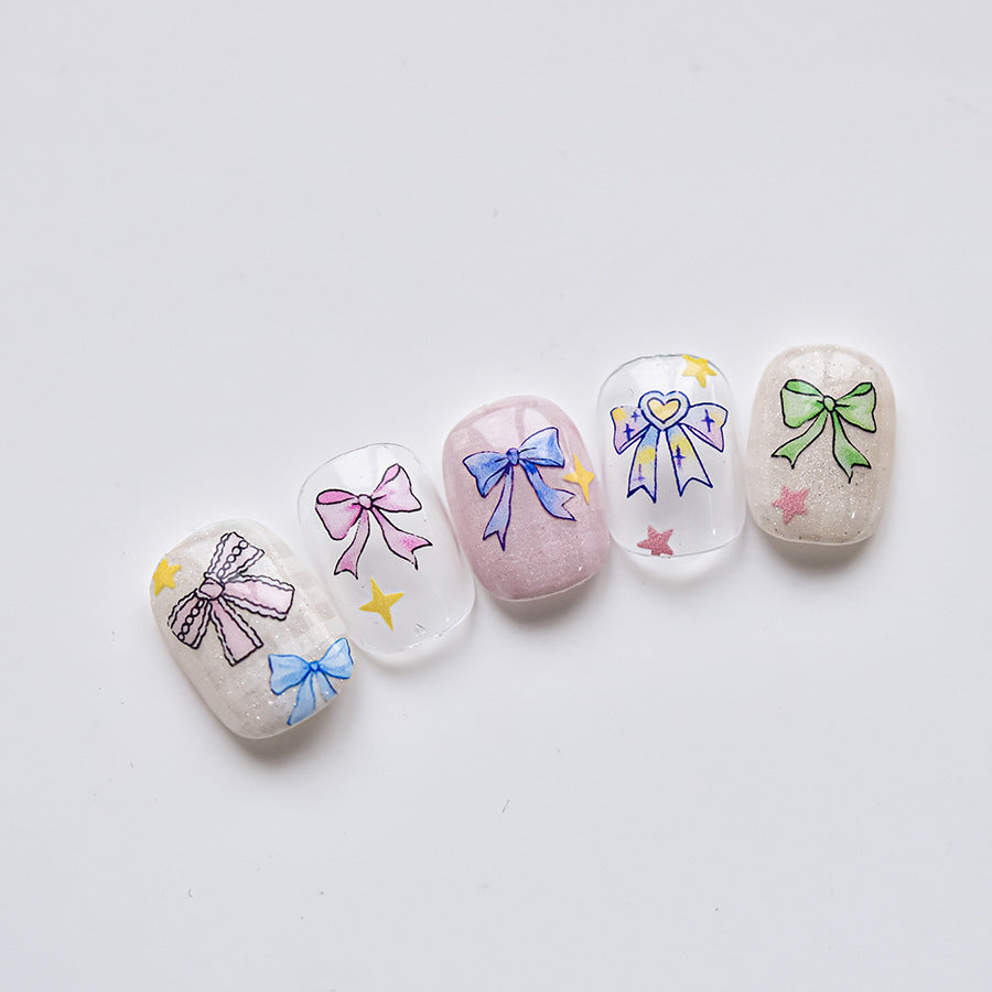 LuLuFun Studio Bowknot Diamond Nail Deco Stickers - DIY Manicure Art