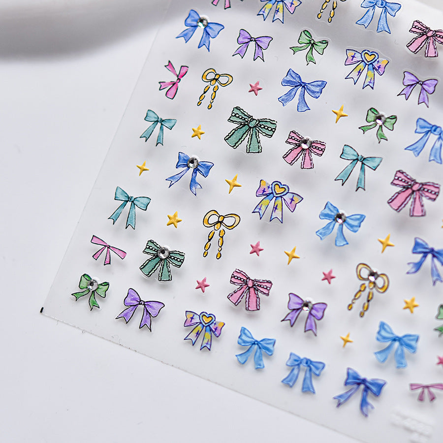 LuLuFun Studio Bowknot Diamond Nail Deco Stickers - DIY Manicure Art