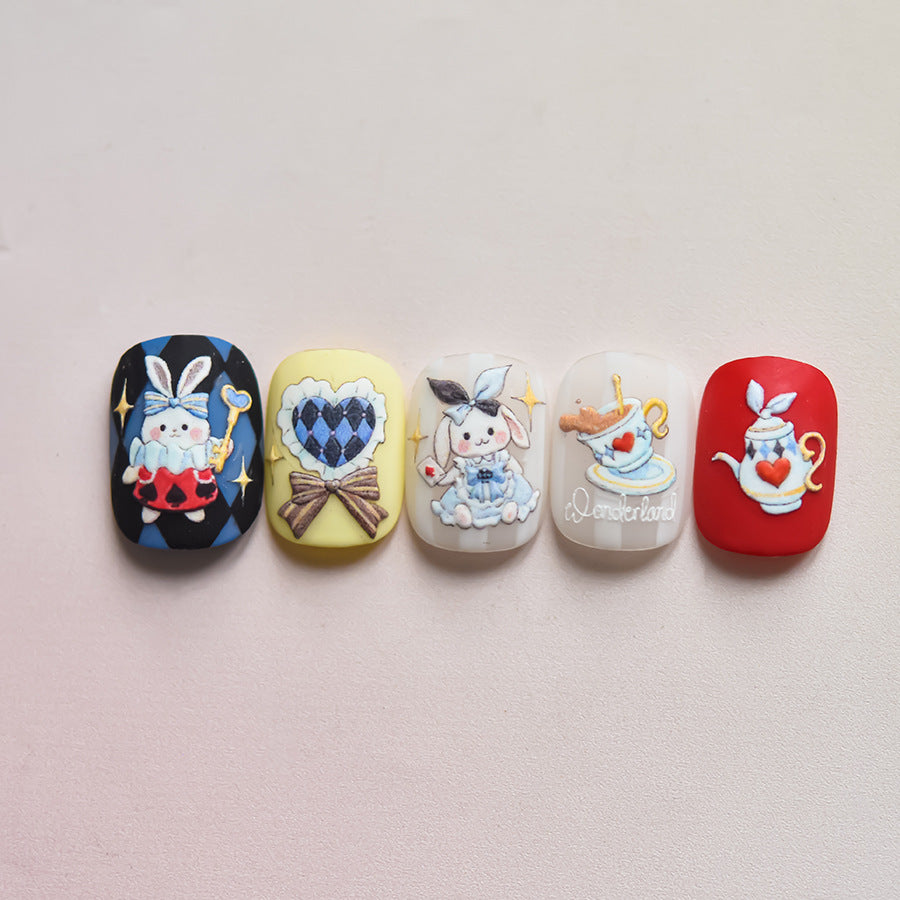 LuLuFun Studio Bunny Wonderland Nail Art Stickers – DIY Manicure Decals