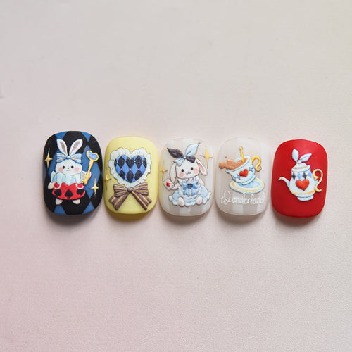 LuLuFun Studio Bunny Wonderland Nail Art Stickers – DIY Manicure Decals
