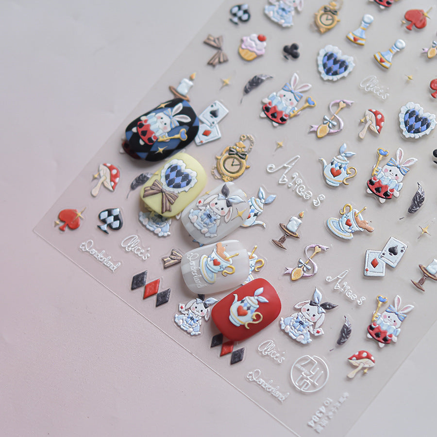 LuLuFun Studio Bunny Wonderland Nail Art Stickers – DIY Manicure Decals