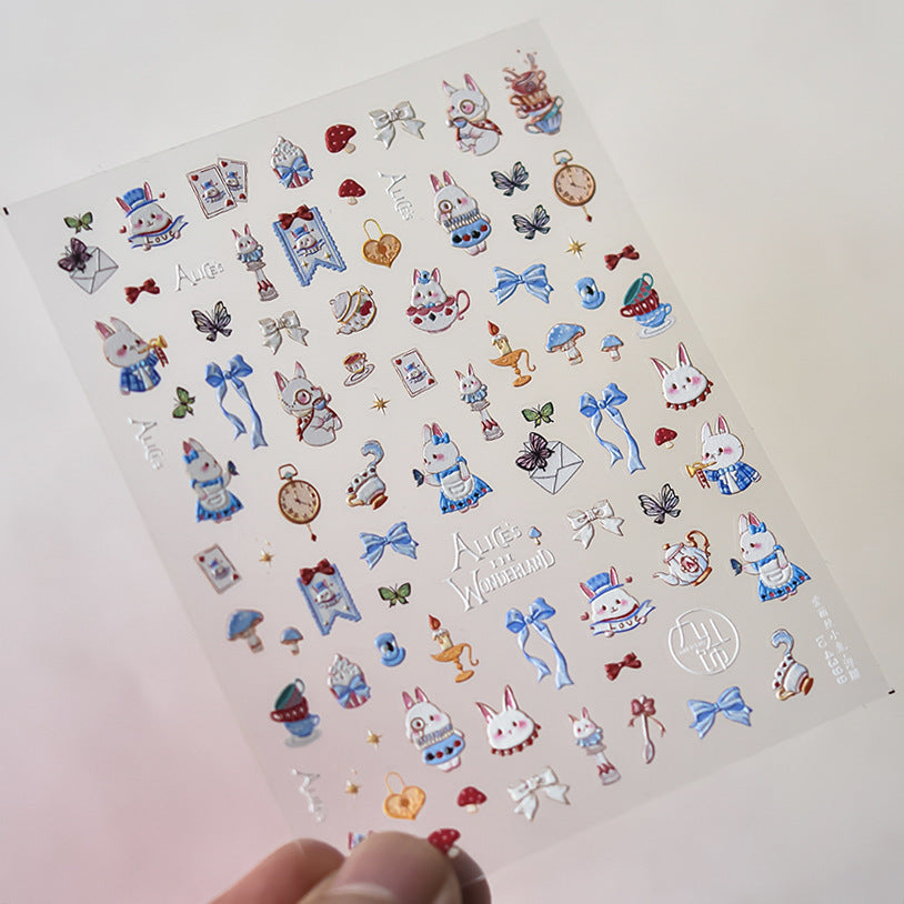 LuLuFun Studio Bunny Wonderland Nail Art Stickers – DIY Manicure Decals